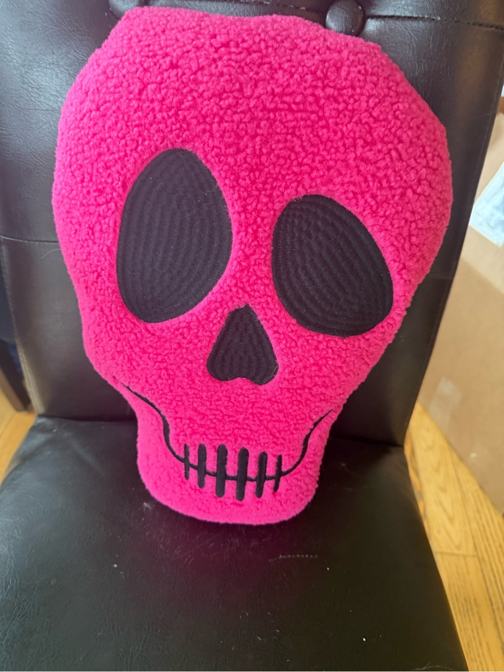 Pink Skull Plush Accent Pillow - New!Home Accents